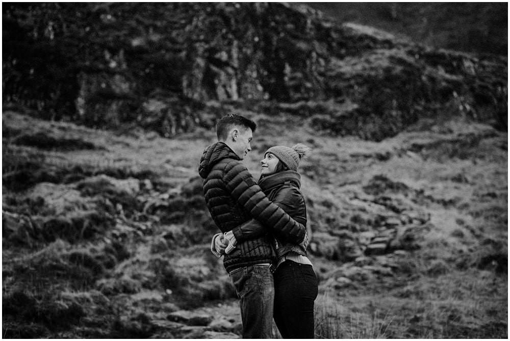 Glencoe adventure photoshoot, Glencoe couple photoshoot, Three Sisters Glencoe, winter in Glencoe,
