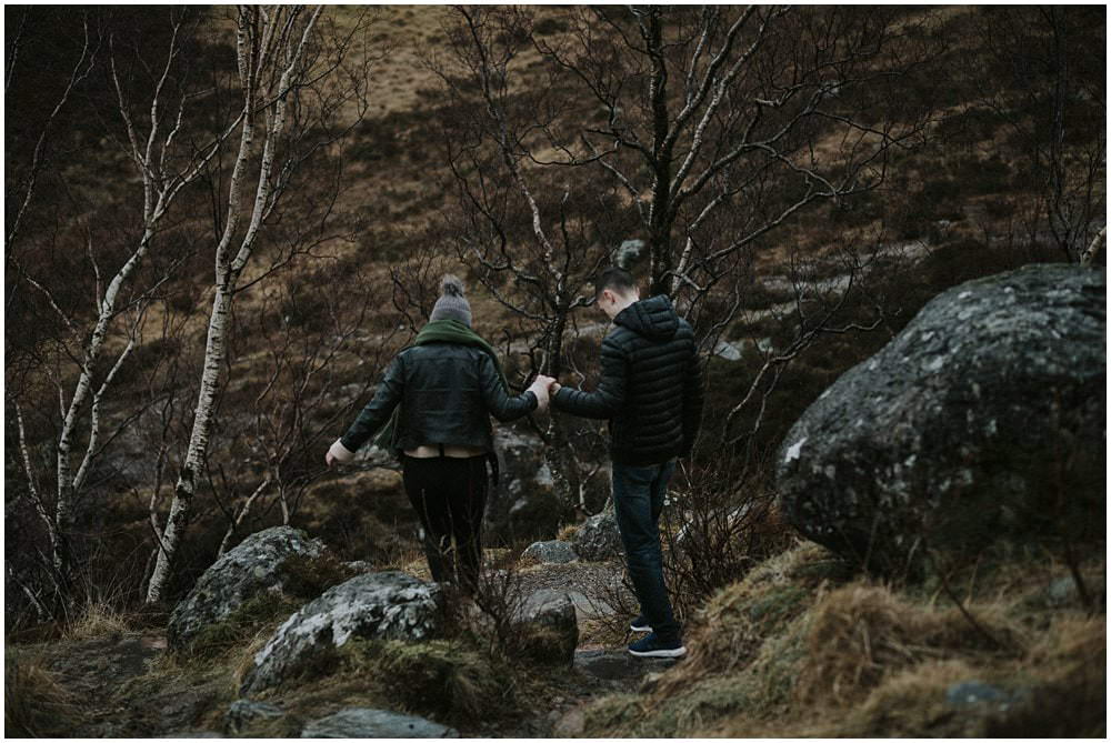 Glencoe adventure photoshoot, Glencoe couple photoshoot, Three Sisters Glencoe, winter in Glencoe,