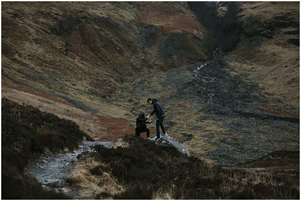 Glencoe adventure photoshoot, Glencoe couple photoshoot, Three Sisters Glencoe, winter in Glencoe,