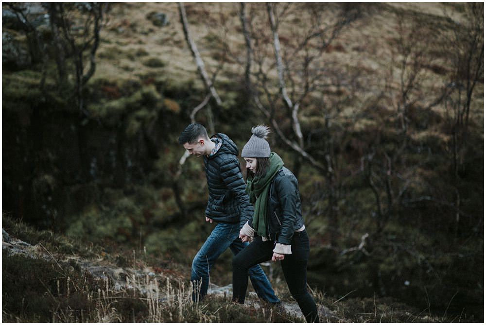 Glencoe adventure photoshoot, Glencoe couple photoshoot, Three Sisters Glencoe, winter in Glencoe,