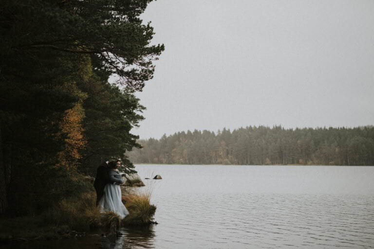 Forest Cairngorms elopement at Loch Garten - Chloe & Thomas, Scotland outdoor elopement ceremony, forest elopement ceremony