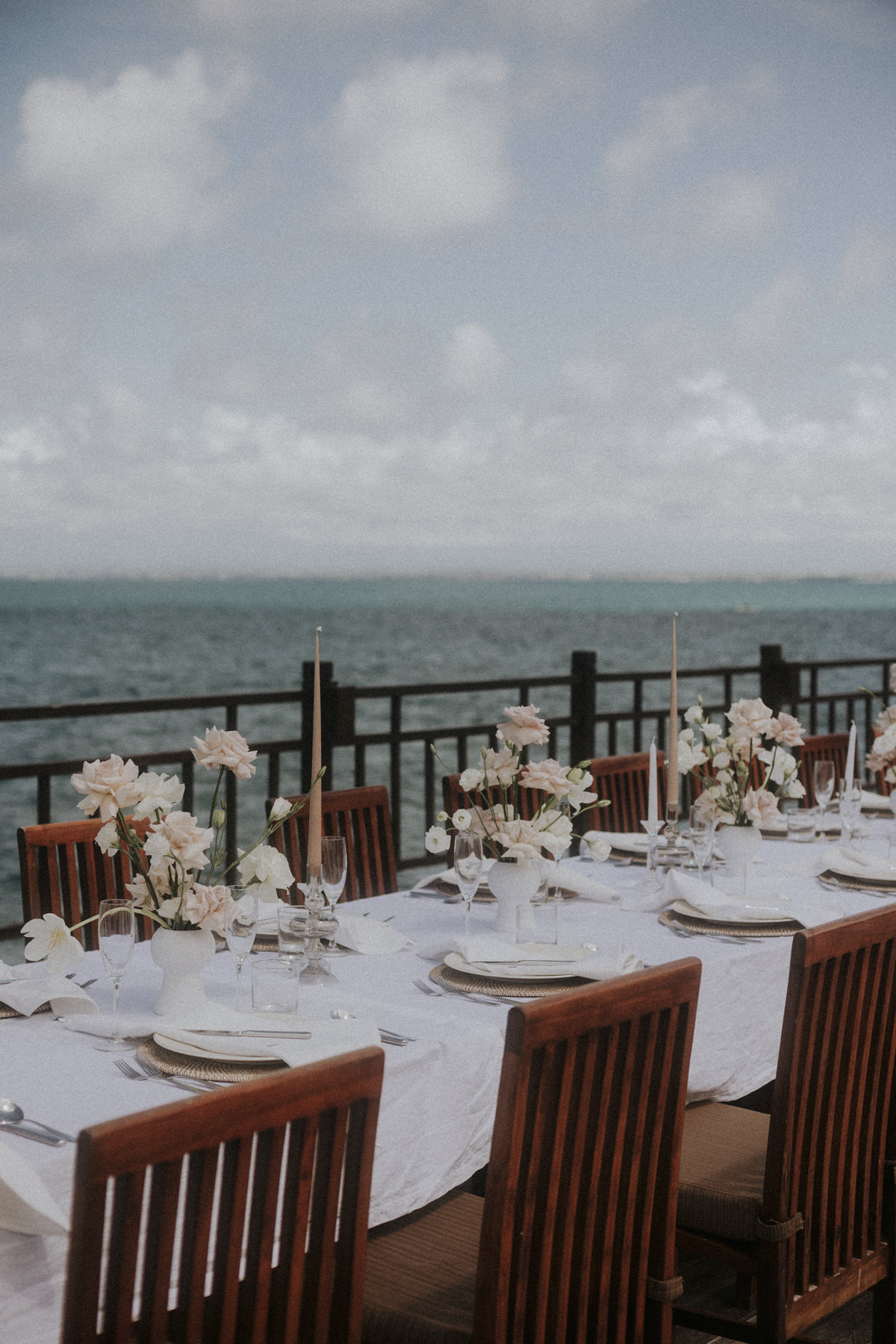 table setting at ayana resort and spa wedding