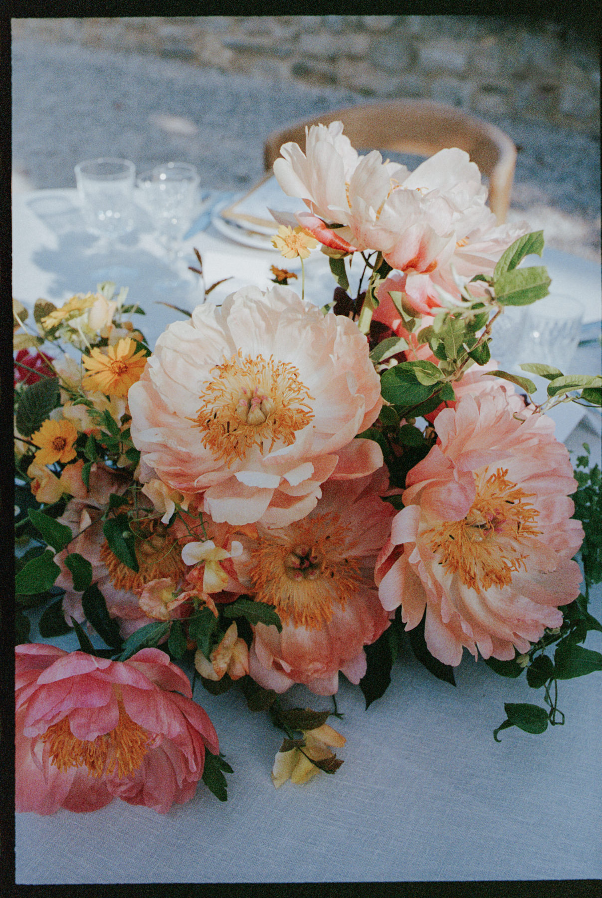 wedding at Mas Millésime on 35mm film