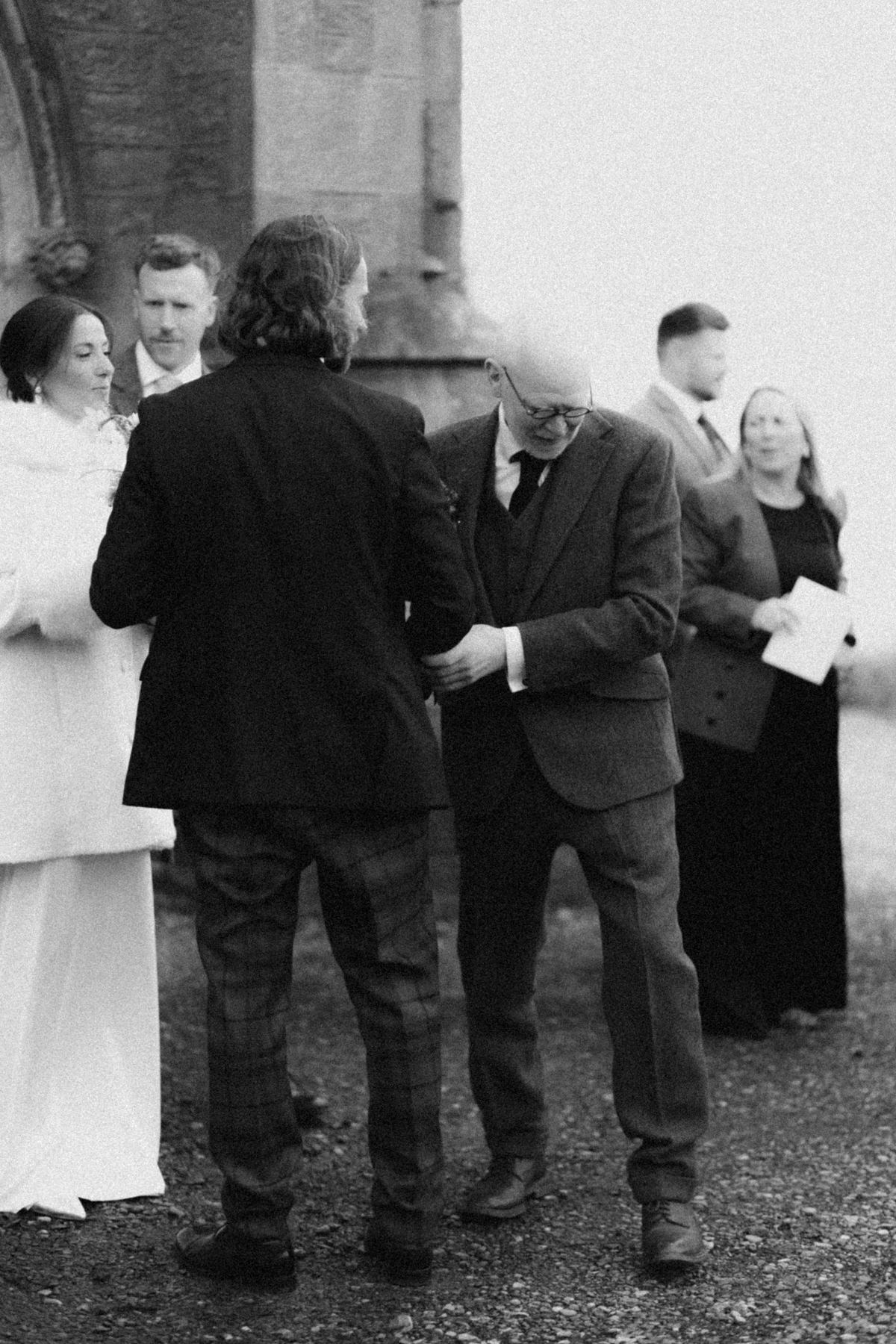 Wedding in the Scottish Highlands in winter in storm 37