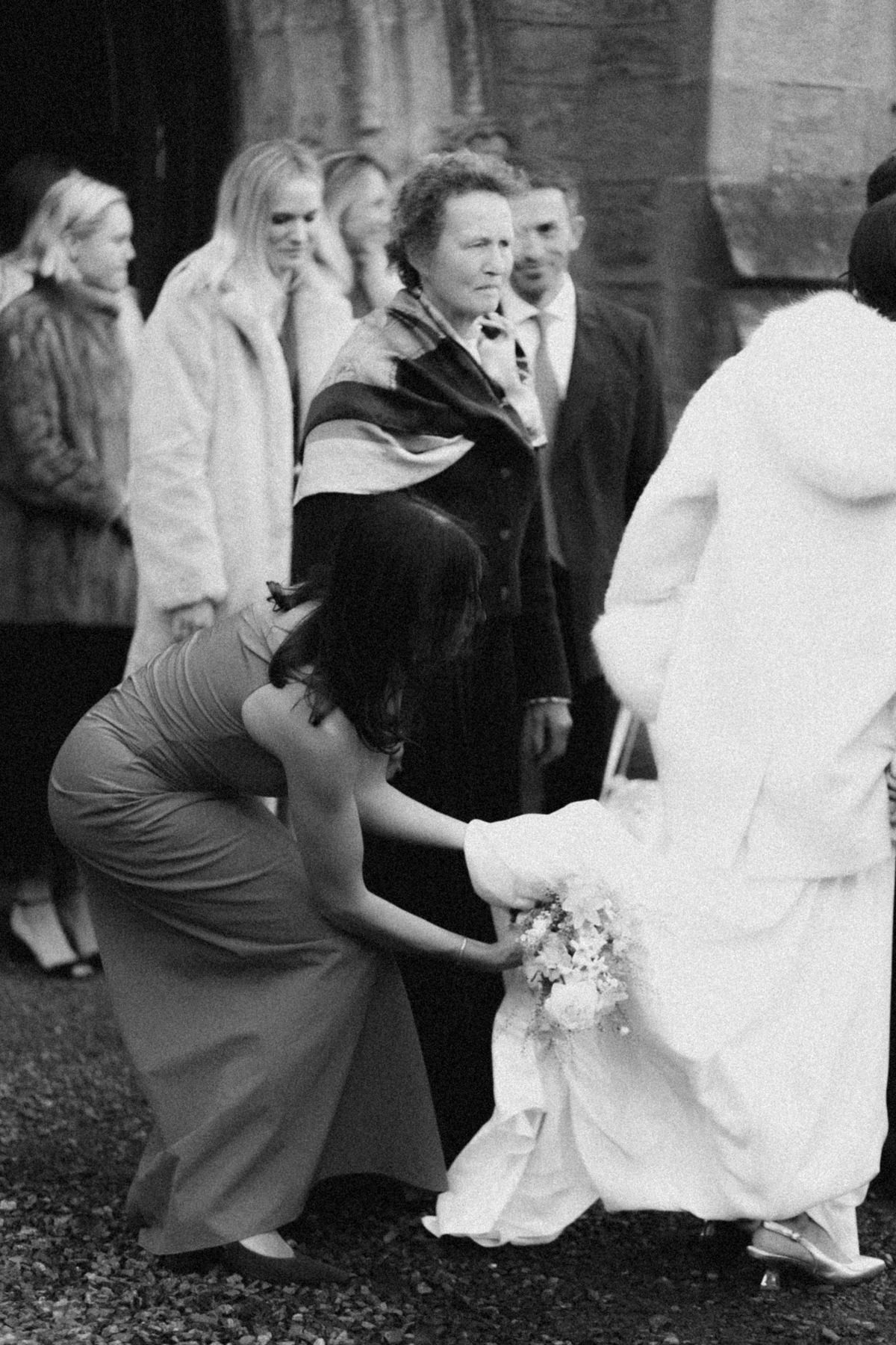 Wedding in the Scottish Highlands in winter in storm 41