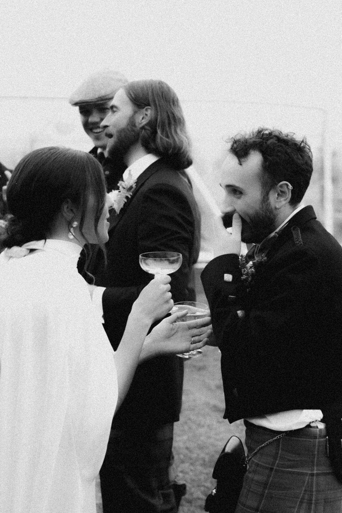 Wedding in the Scottish Highlands in winter in storm 52