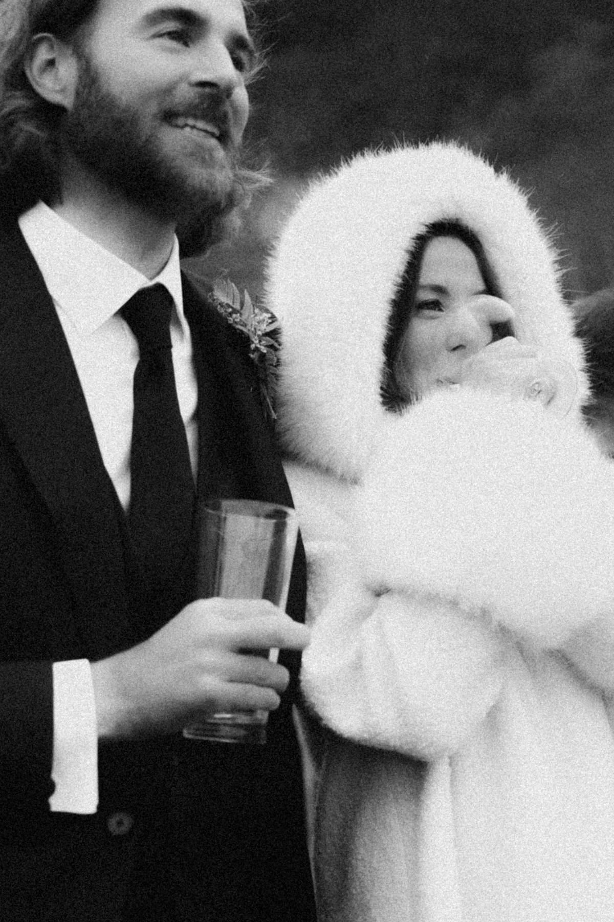 Wedding in the Scottish Highlands in winter in storm 5