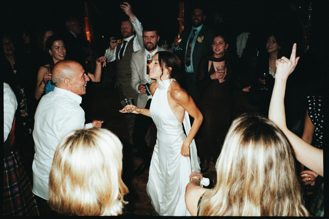 Wedding in the Scottish Highlands in winter in storm 26