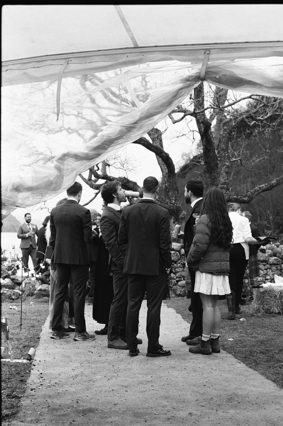 Wedding in the Scottish Highlands in winter in storm 23