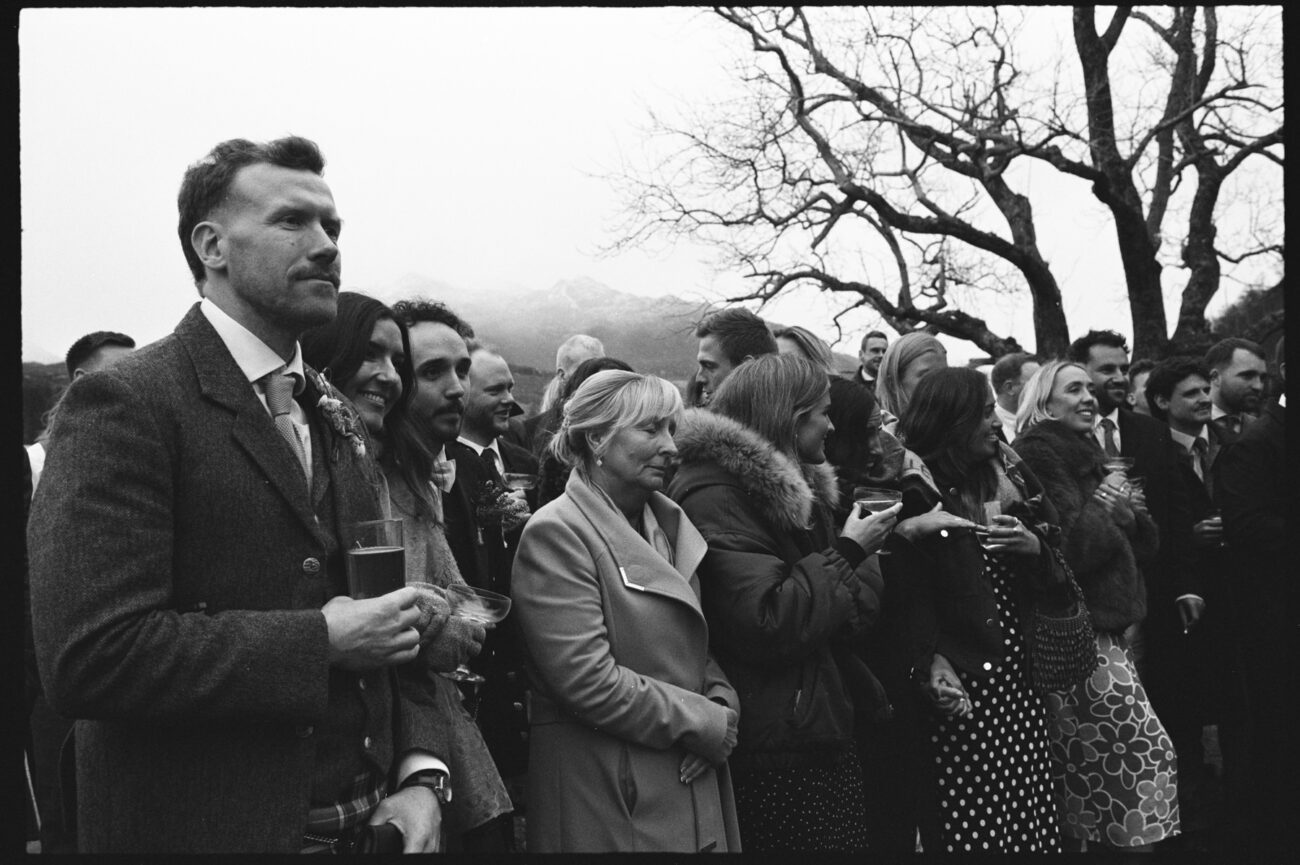 Wedding in the Scottish Highlands in winter in storm 32