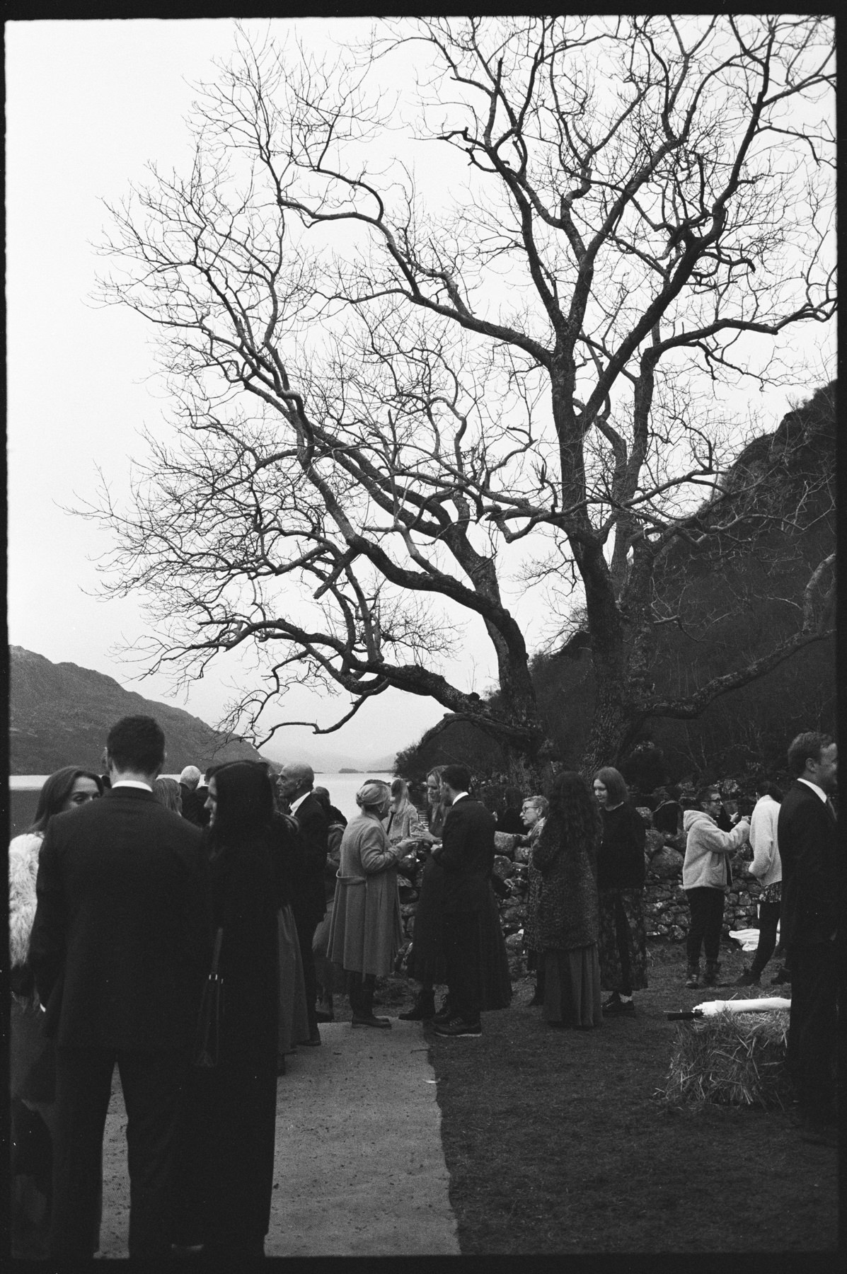 Wedding in the Scottish Highlands in winter in storm 31
