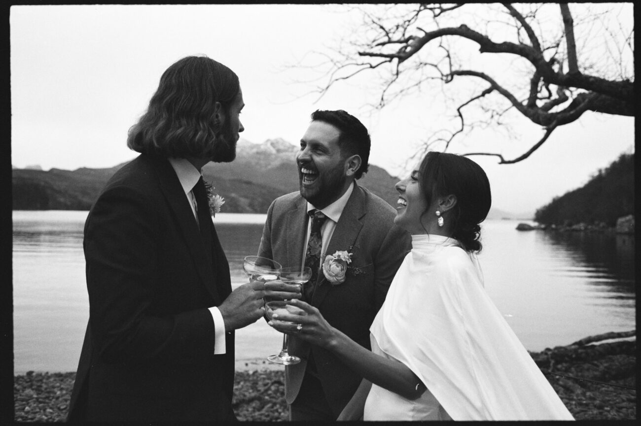 Wedding in the Scottish Highlands in winter in storm 20